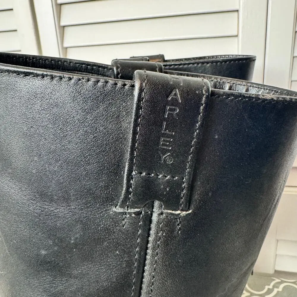 Harley-Davidson Harness Motorcycle Boots Black Leather Mens Size 10 Biker Logo